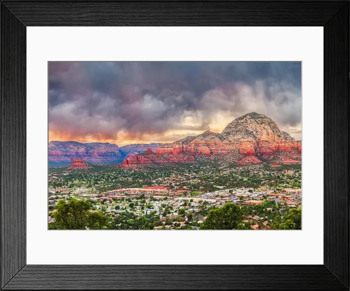 Framed Print : Sedona, Arizona, USA downtown cityscape and mountains Framed Print : Sedona, Arizona, USA downtown cityscape and mountains