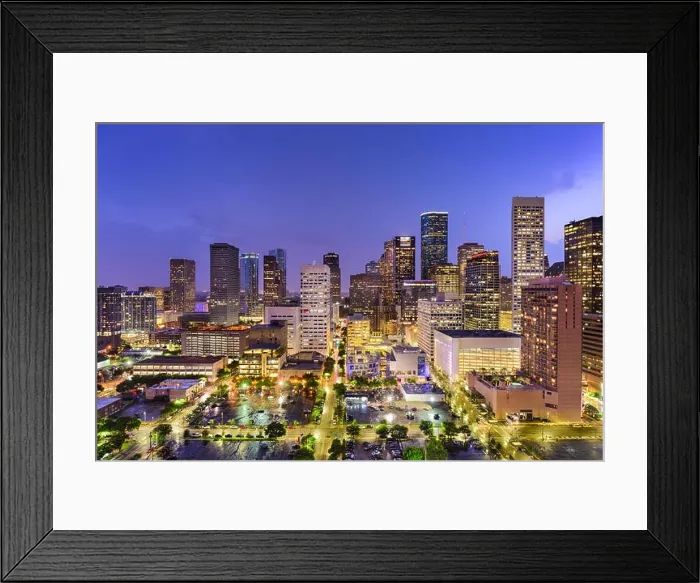 Framed Print : Houston, Texas, USA downtown city skyline Framed Print : Houston, Texas, USA downtown city skyline