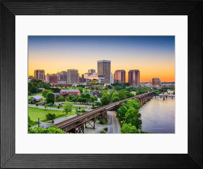 Framed Print : Richmond, Virginia, USA downtown skyline Framed Print : Richmond, Virginia, USA downtown skyline