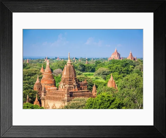 Framed Print : Bagan, Myanmar ancient temple ruins landscape in the archaeological zone in the afternoon Framed Print : Bagan, Myanmar ancient temple ruins landscape in the archaeological zone in the afternoon