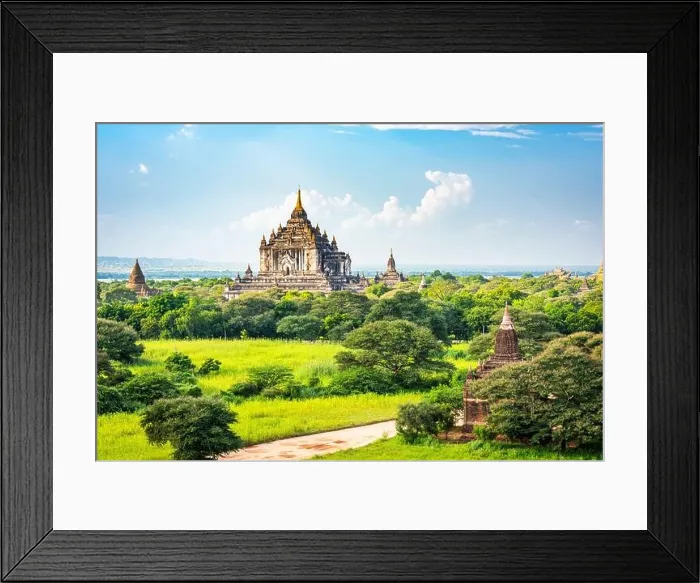 Framed Print : Bagan, Myanmar ancient temple ruins landscape in the archaeological zone in the afternoon Framed Print : Bagan, Myanmar ancient temple ruins landscape in the archaeological zone in the afternoon