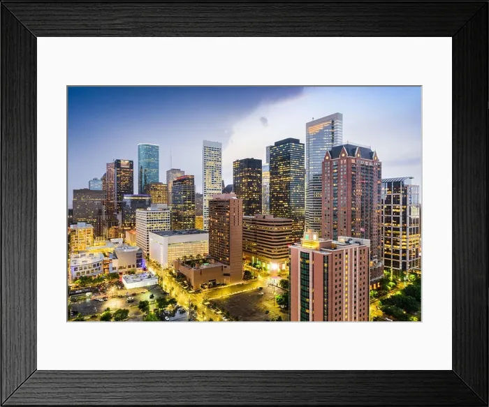 Framed Print : Houston, Texas, USA downtown city skyline Framed Print : Houston, Texas, USA downtown city skyline