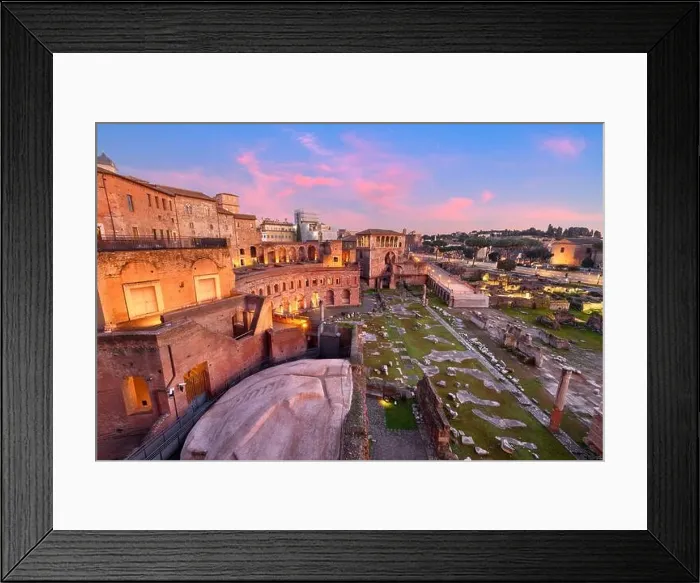 Framed Print : Rome, Italy overlooking Trajan's Forum at dusk Framed Print : Rome, Italy overlooking Trajan's Forum at dusk