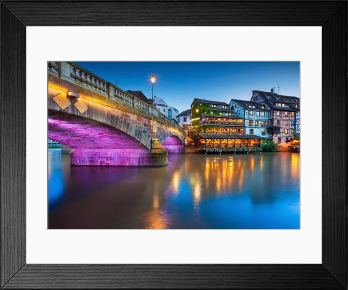 Framed Print : Strasbourg. Image of Strasbourg old town during twilight blue hour Framed Print : Strasbourg. Image of Strasbourg old town during twilight blue hour