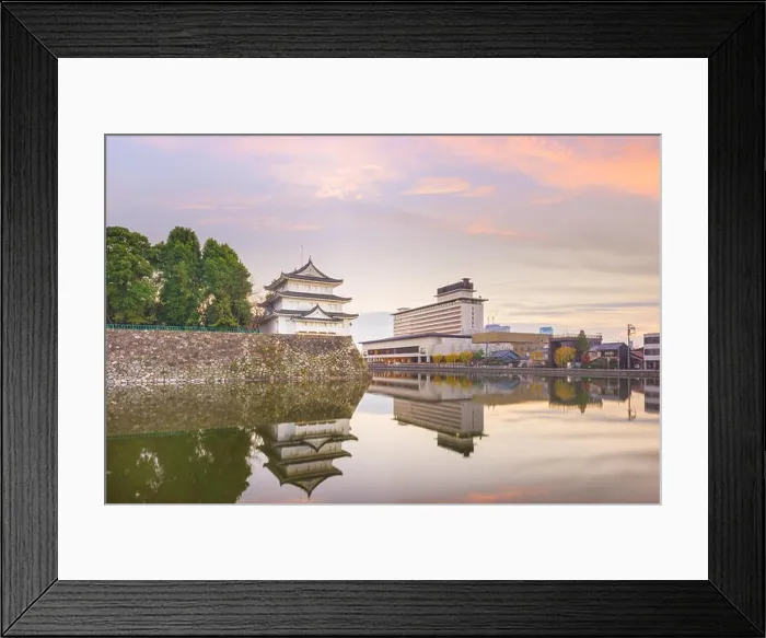 Framed Print : Nagoya, Japan castle moat at twilight Framed Print : Nagoya, Japan castle moat at twilight