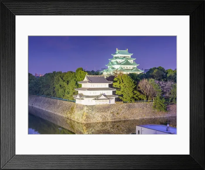 Framed Print : Nagoya, Japan cityscape and castle Framed Print : Nagoya, Japan cityscape and castle