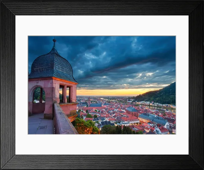 Framed Print : Heidelberg. Image of german city of Heidelberg during sunset Framed Print : Heidelberg. Image of german city of Heidelberg during sunset