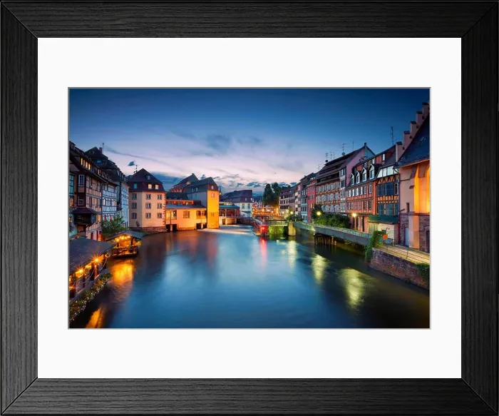 Framed Print : Strasbourg. Image of Strasbourg old town during twilight blue hour Framed Print : Strasbourg. Image of Strasbourg old town during twilight blue hour