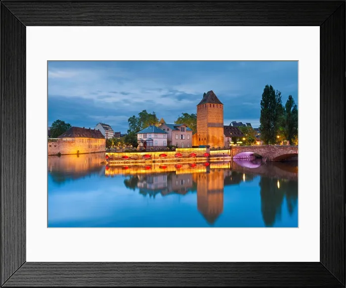 Framed Print : Strasbourg. Image of Strasbourg old town during twilight blue hour Framed Print : Strasbourg. Image of Strasbourg old town during twilight blue hour