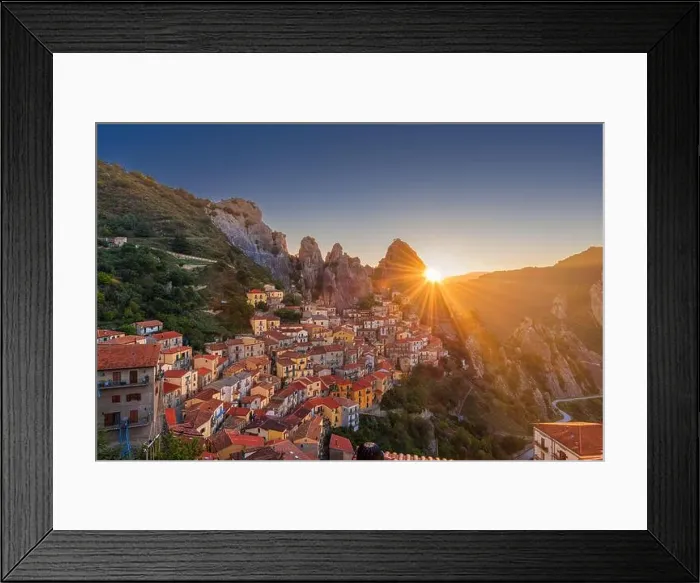 Framed Print : Castelmezzano, Italy in the Basilicata region at dawn Framed Print : Castelmezzano, Italy in the Basilicata region at dawn