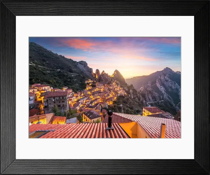 Framed Print : Castelmezzano, Italy in the Basilicata region at dawn Framed Print : Castelmezzano, Italy in the Basilicata region at dawn