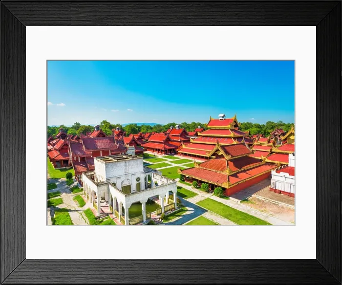 Framed Print : Mandalay, Myanmar buildings on the Royal Palace grounds Framed Print : Mandalay, Myanmar buildings on the Royal Palace grounds