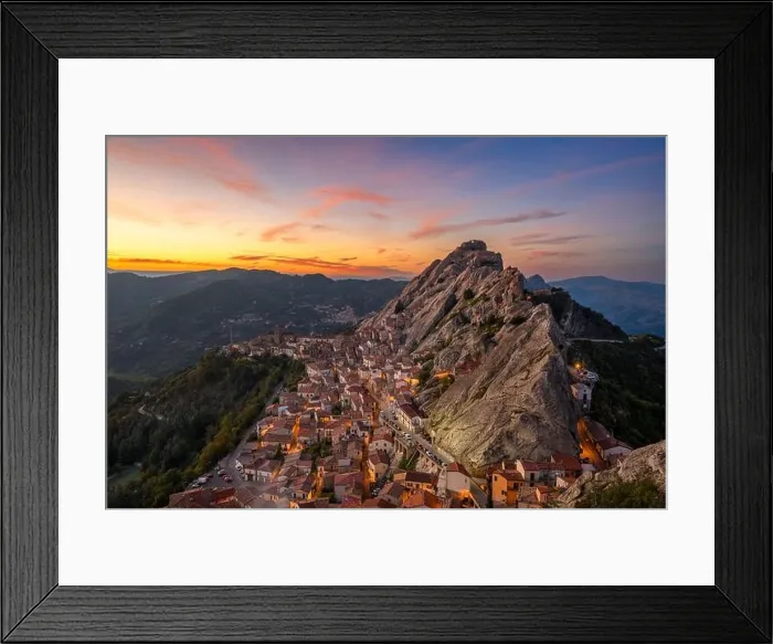 Framed Print : Pietrapertosa, Italy at dusk Framed Print : Pietrapertosa, Italy at dusk