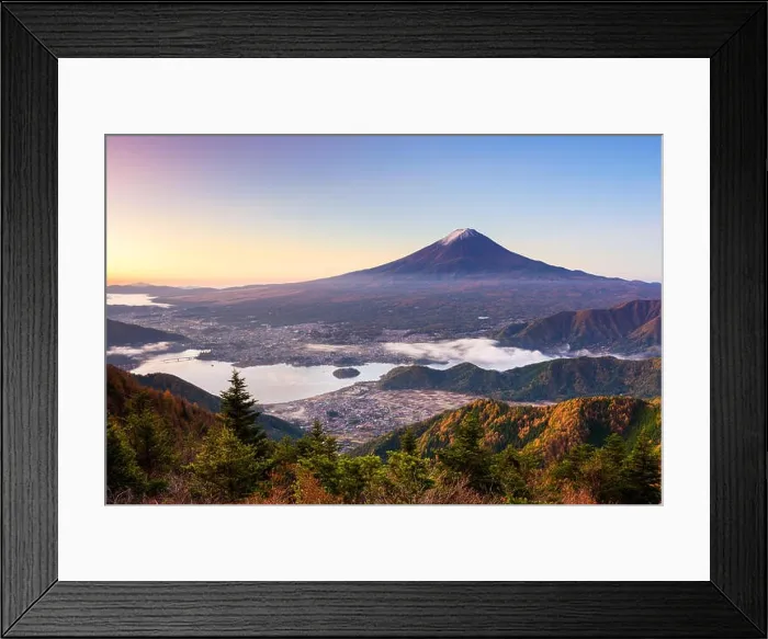 Framed Print : Mt. Fuji, Japan over lake Kawaguchi Framed Print : Mt. Fuji, Japan over lake Kawaguchi