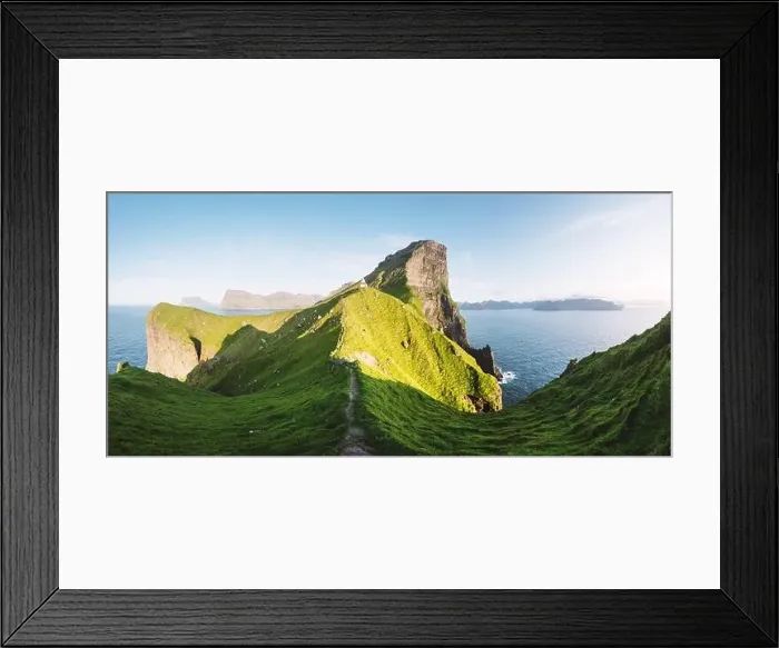 Framed Print : Panorama of green faroese hills and Kallur lighthouse on Kalsoy island, Faroe islands, Denmark. Landscape photography Framed Print : Panorama of green faroese hills and Kallur lighthouse on Kalsoy island, Faroe islands, Denmark. Landscape photography