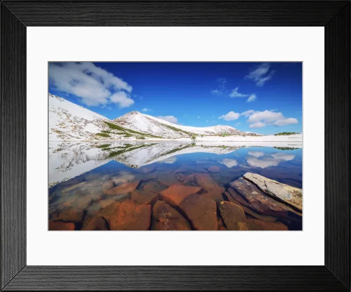 Framed Print : lake in mountain on spring time Framed Print : lake in mountain on spring time