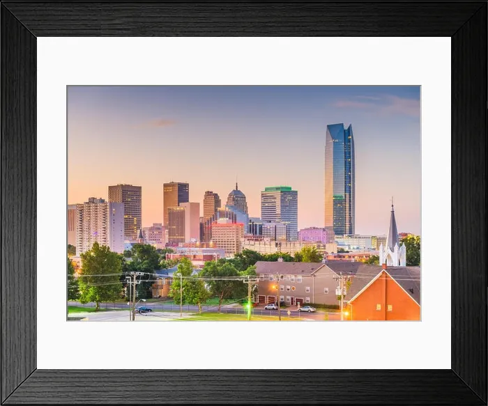 Framed Print : Oklahoma City, Oklahoma, USA downtown skyline at twilight Framed Print : Oklahoma City, Oklahoma, USA downtown skyline at twilight