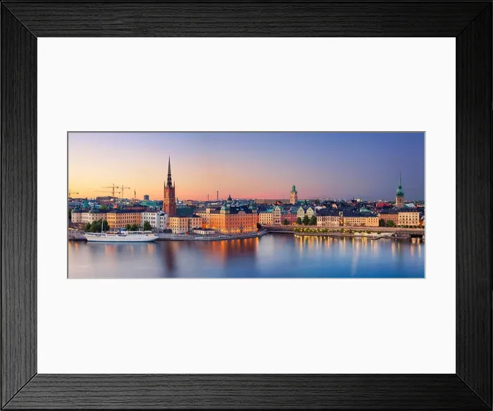 Framed Print : Stockholm. Panoramic image of Stockholm, Sweden during sunset Framed Print : Stockholm. Panoramic image of Stockholm, Sweden during sunset