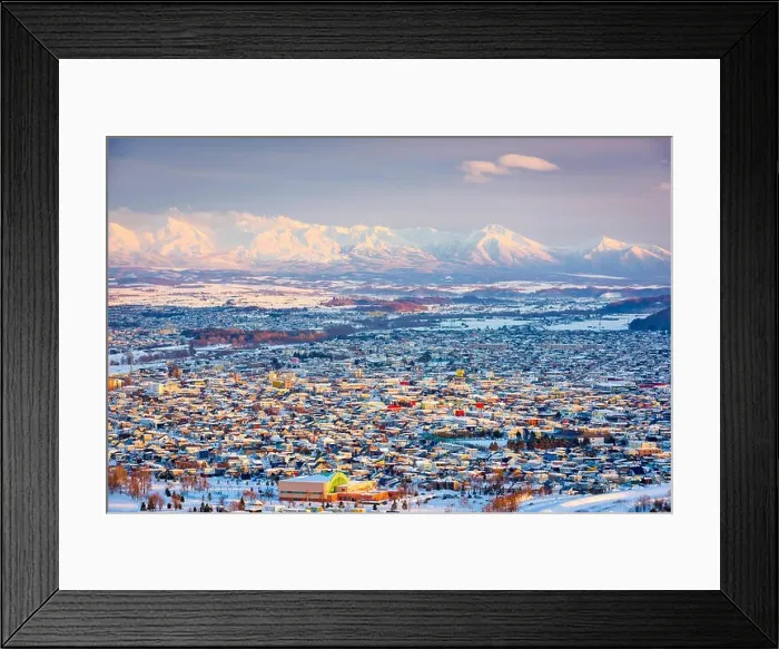 Framed Print : Asahikawa, Japan winter cityscape in Hokkaido Framed Print : Asahikawa, Japan winter cityscape in Hokkaido