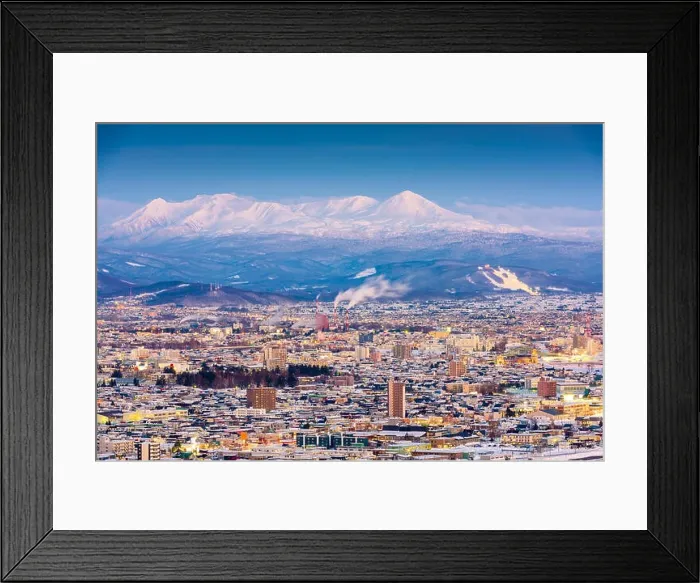 Framed Print : Asahikawa, Japan winter cityscape in Hokkaido Framed Print : Asahikawa, Japan winter cityscape in Hokkaido