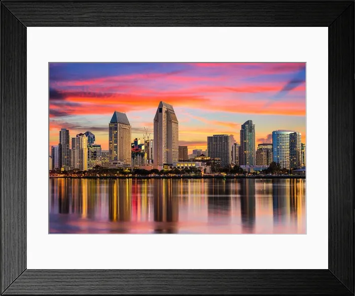 Framed Print : San Diego, California, USA downtown skyline Framed Print : San Diego, California, USA downtown skyline