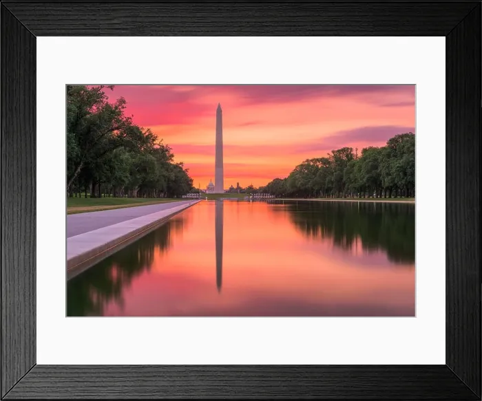 Framed Print : Washington Monument on the Reflecting Pool in Washington, DC Framed Print : Washington Monument on the Reflecting Pool in Washington, DC