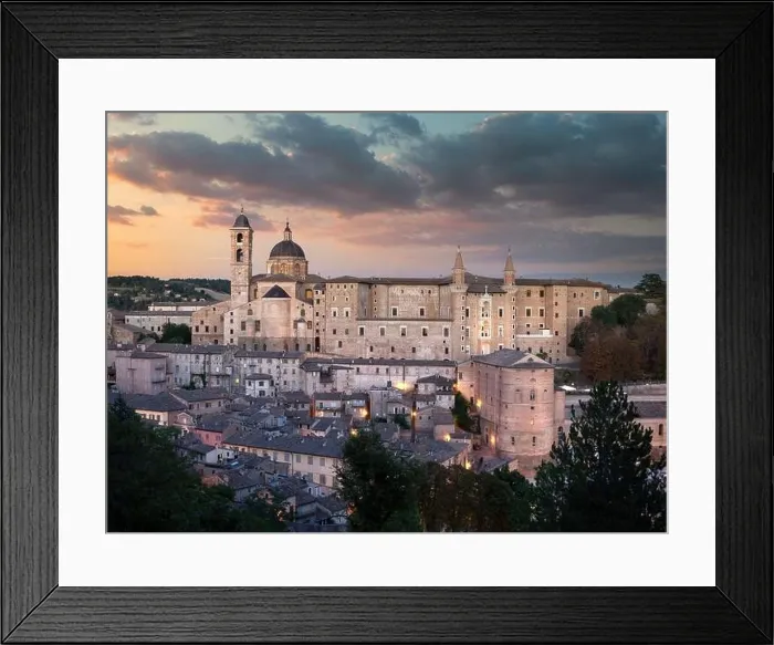 Framed Print : Panorama in Urbino city from Italy at sunset, city and World Heritage Site in the Marche region of Italy Framed Print : Panorama in Urbino city from Italy at sunset, city and World Heritage Site in the Marche region of Italy