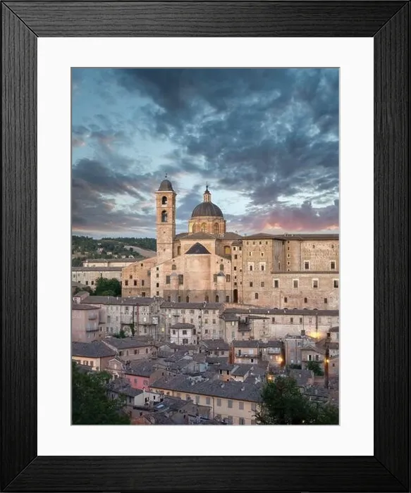 Framed Print : Panorama in Urbino city from Italy at sunset, city and World Heritage Site in the Marche region of Italy Framed Print : Panorama in Urbino city from Italy at sunset, city and World Heritage Site in the Marche region of Italy