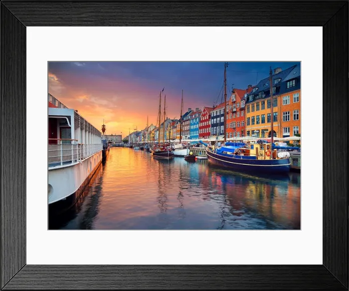 Framed Print : Copenhagen, Nyhavn Canal. Image of Nyhavn Canal in Copenhagen, Denmark during beautiful sunset Framed Print : Copenhagen, Nyhavn Canal. Image of Nyhavn Canal in Copenhagen, Denmark during beautiful sunset