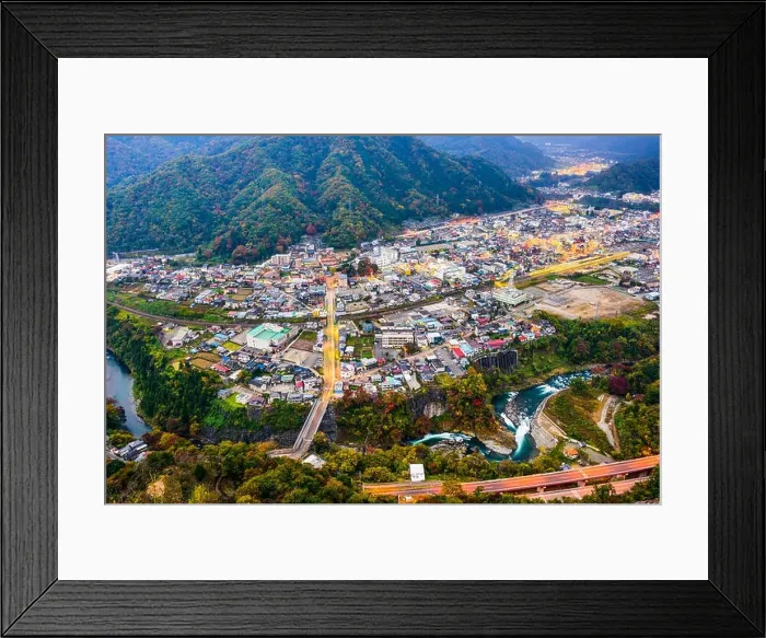 Framed Print : Otsuki, Japan town cityscape Framed Print : Otsuki, Japan town cityscape
