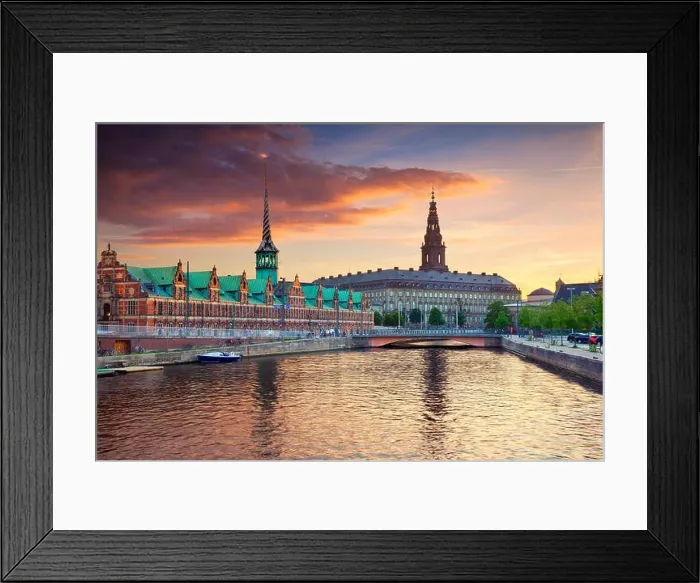Framed Print : Copenhagen. Image of Copenhagen, Denmark during beautiful sunset Framed Print : Copenhagen. Image of Copenhagen, Denmark during beautiful sunset