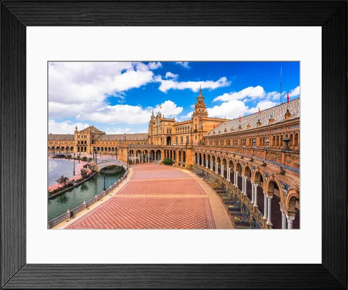Framed Print : Seville, Spain at Spanish Square (Plaza de Espana) Framed Print : Seville, Spain at Spanish Square (Plaza de Espana)