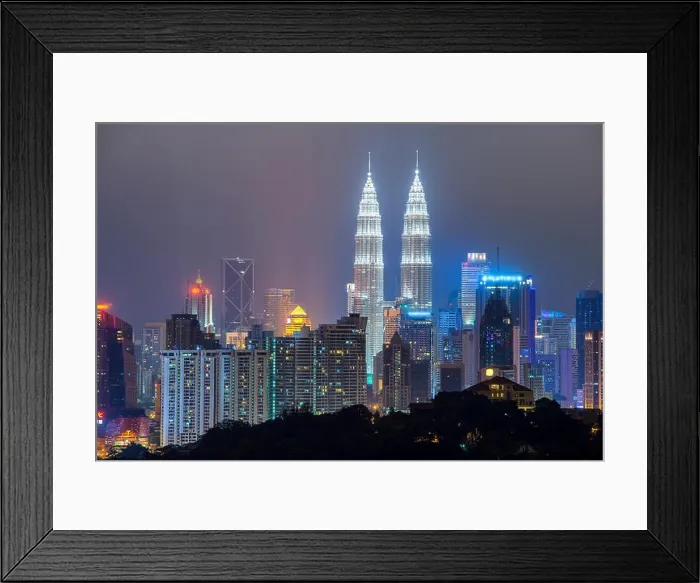 Framed Print : Kuala Lumpur skyline in night, Kuala Lumpur, Malaysia Framed Print : Kuala Lumpur skyline in night, Kuala Lumpur, Malaysia