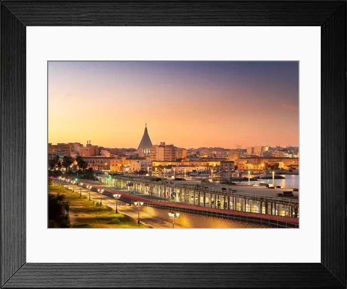 Framed Print : Syracuse, Sicily, Italy town skyline at dusk Framed Print : Syracuse, Sicily, Italy town skyline at dusk