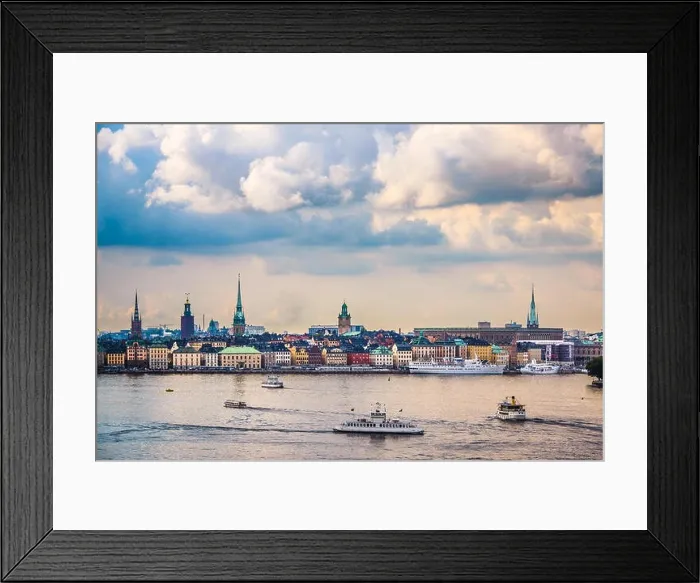 Framed Print : Stockholm, Sweden cityscape from the port Framed Print : Stockholm, Sweden cityscape from the port