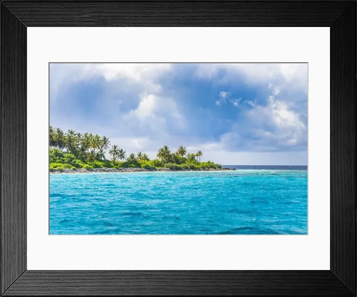 Framed Print : Beautiful tropical beach with white sand, palm trees, turquoise ocean against blue sky with clouds on sunny summer day. Perfect landscape background Framed Print : Beautiful tropical beach with white sand, palm trees, turquoise ocean against blue sky with clouds on sunny summer day. Perfect landscape background