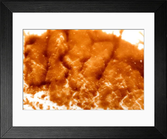 Framed Print : Brown watercolor blob on macro, isolated on white Framed Print : Brown watercolor blob on macro, isolated on white