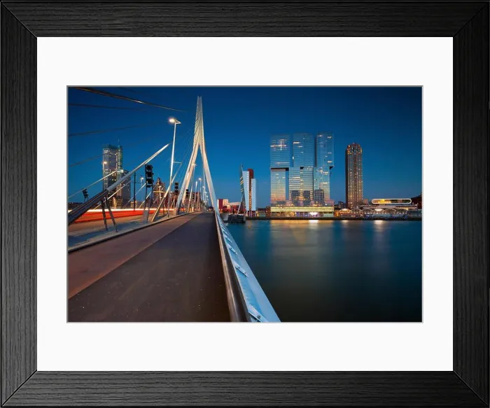 Framed Print : Rotterdam. Image of Rotterdam, Netherlands during twilight blue hour Framed Print : Rotterdam. Image of Rotterdam, Netherlands during twilight blue hour
