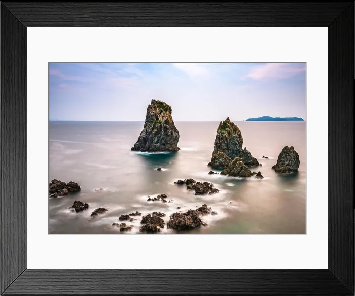 Framed Print : Omijima Island, Yamaguchi, Japan rocky coast on the Sea of Japan