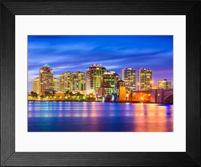 Framed Print : West Palm Beach, Florida, USA skyline on the Intracoastal Waterway Framed Print : West Palm Beach, Florida, USA skyline on the Intracoastal Waterway