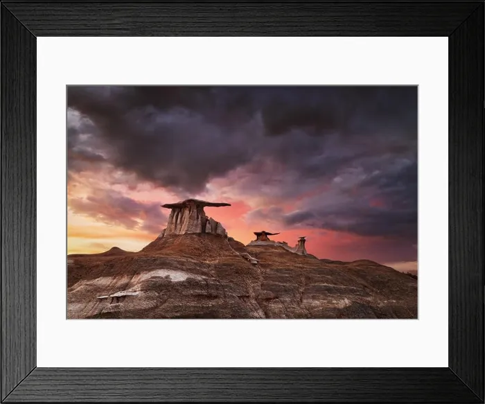 Framed Print : Stone Wings, bizarre rock formations in Bisti Badlands, New Mexico, USA Framed Print : Stone Wings, bizarre rock formations in Bisti Badlands, New Mexico, USA