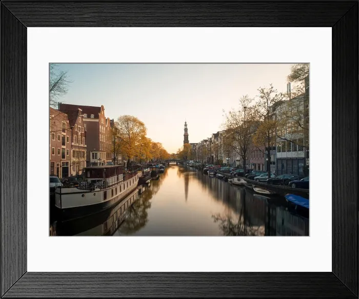 Framed Print : Westerkerk church and canal at morning in Amsterdam, Netherlands.Beautiful autumn season in Amsterdam, Netherlands Framed Print : Westerkerk church and canal at morning in Amsterdam, Netherlands.Beautiful autumn season in Amsterdam, Netherlands