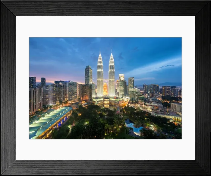 Framed Print : Kuala Lumpur skyline and skyscraper at night in Kuala Lumpur, Malaysia Framed Print : Kuala Lumpur skyline and skyscraper at night in Kuala Lumpur, Malaysia