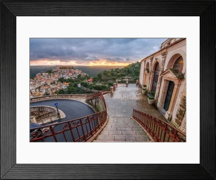 Framed Print : Santa Maria delle Scale in Ragusa, Sicily, Italy at dusk Framed Print : Santa Maria delle Scale in Ragusa, Sicily, Italy at dusk