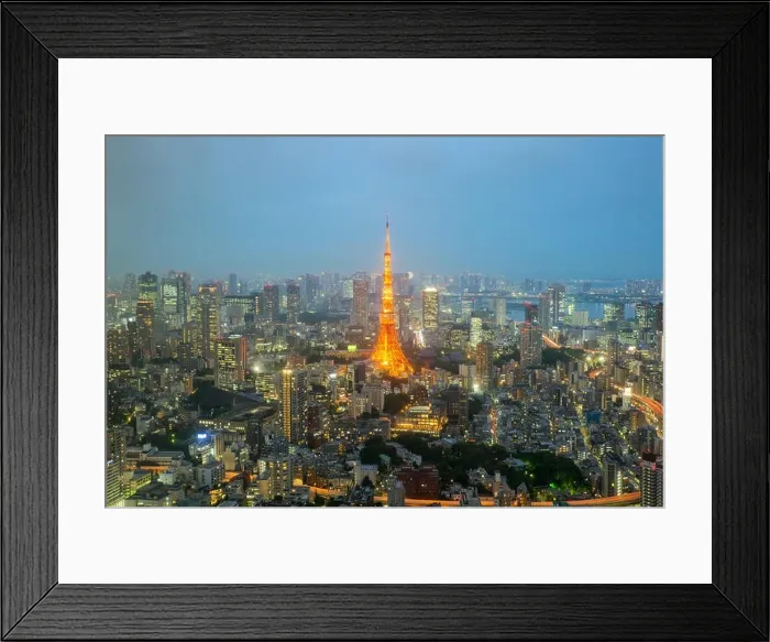 Framed Print : Tokyo tower and Tokyo city skyline and skyscraper in night at Tokyo, Japan Framed Print : Tokyo tower and Tokyo city skyline and skyscraper in night at Tokyo, Japan