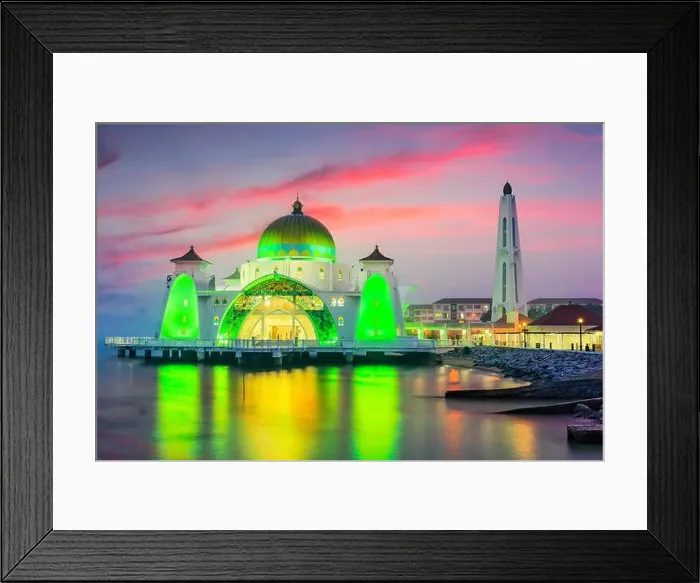 Framed Print : Malacca Straits Mosque in Malacca, Malaysia Framed Print : Malacca Straits Mosque in Malacca, Malaysia