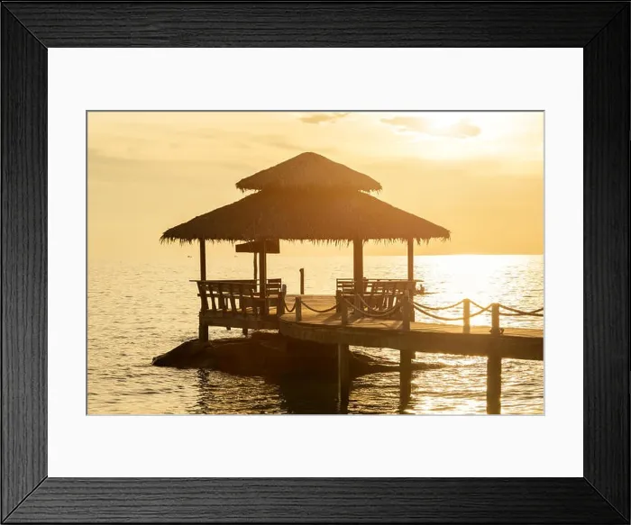 Framed Print : Summer, Travel, Vacation and Holiday concept - Wooden pier between sunset in Phuket, Thailand Framed Print : Summer, Travel, Vacation and Holiday concept - Wooden pier between sunset in Phuket, Thailand