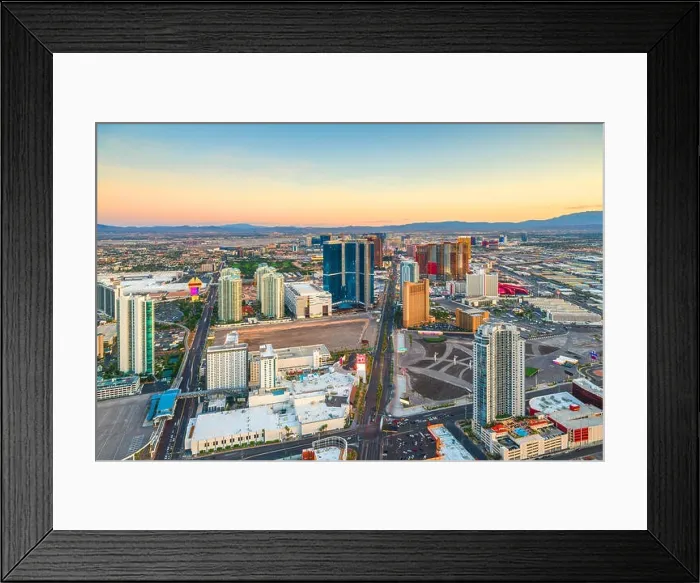 Framed Print : Las Vegas, Nevada, USA skyline over the strip at dusk Framed Print : Las Vegas, Nevada, USA skyline over the strip at dusk