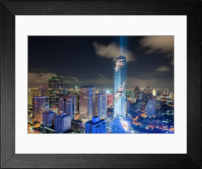 Framed Print : Bangkok city skyline, Mahanakhon skyscraper tower is tallest buildings in Thailand, Silom area, Bangkok Thailand Framed Print : Bangkok city skyline, Mahanakhon skyscraper tower is tallest buildings in Thailand, Silom area, Bangkok Thailand