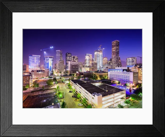 Framed Print : Houston, Texas, USA downtown city skyline at twilight Framed Print : Houston, Texas, USA downtown city skyline at twilight